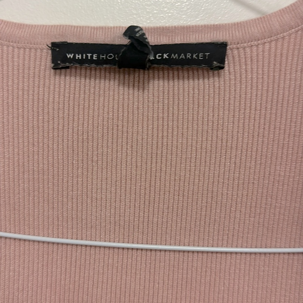 White House Black Market Pink Scoop Neck Sweater - Picture 6 of 7